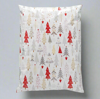 Christmas Trees Poly Mailers Size 14.5x19 White Christmas Shipping Bags