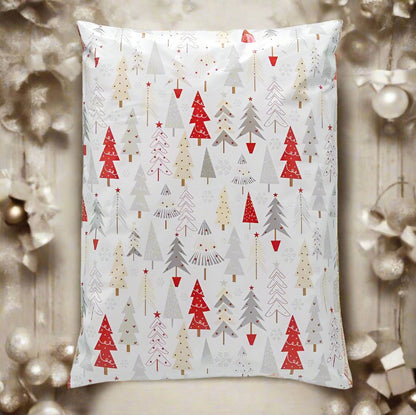 Christmas Trees Poly Mailers Size 14.5x19 White Christmas Shipping Bags