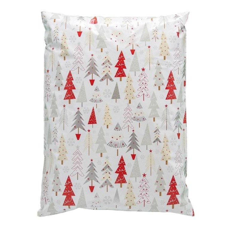 Christmas Trees Poly Mailers Size 14.5x19 White Christmas Shipping Bags