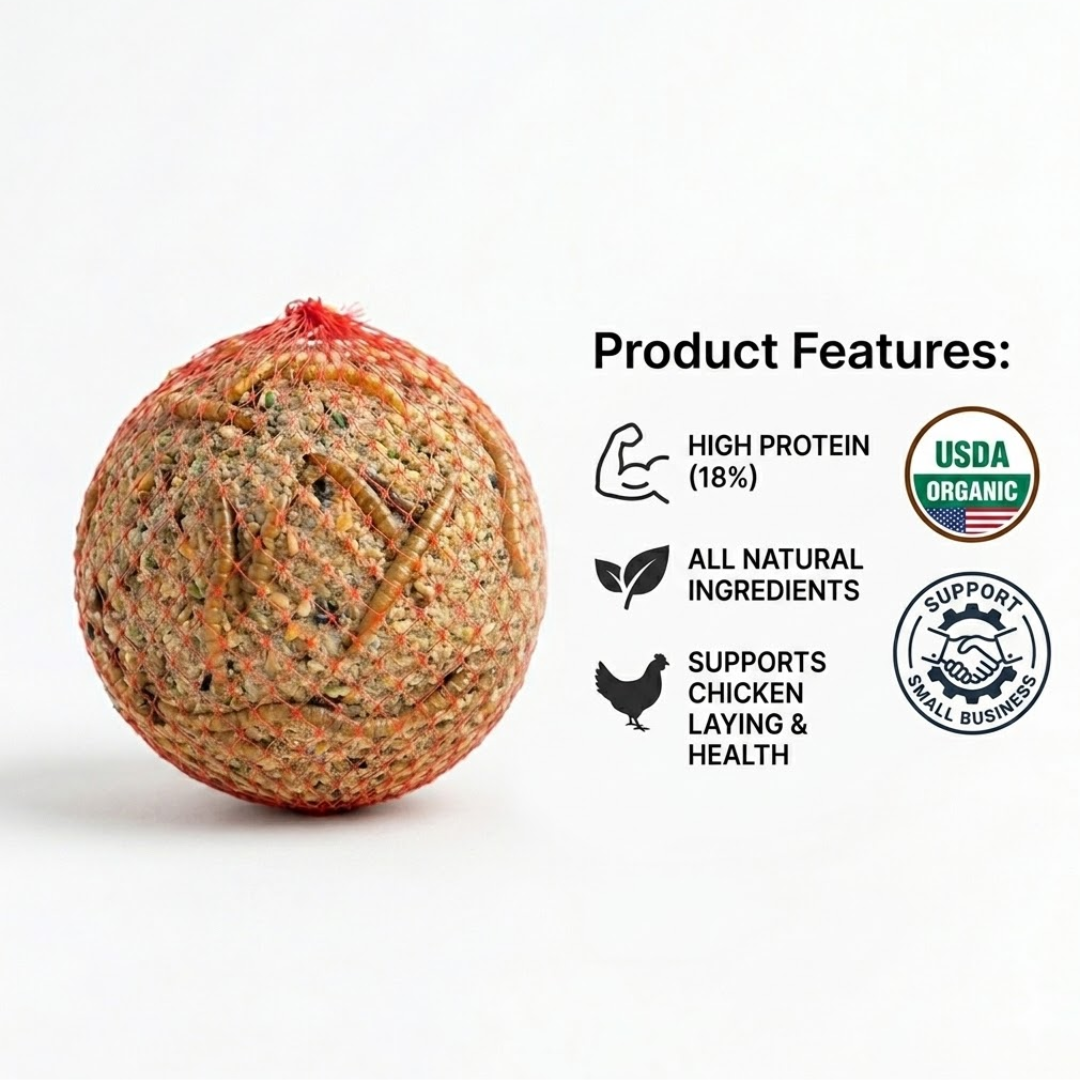 Premium Quail & Gamebird Knödel — Enrichment Feed Ball with Mealworms 2 pack - Bird Keeping Supplies for Quail Enthusiasts