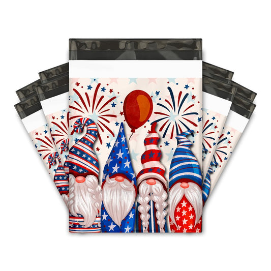 Gnome Flag USA Poly Mailers Size 10x13 Patriotic Shipping Bags 4th of July Independence Day