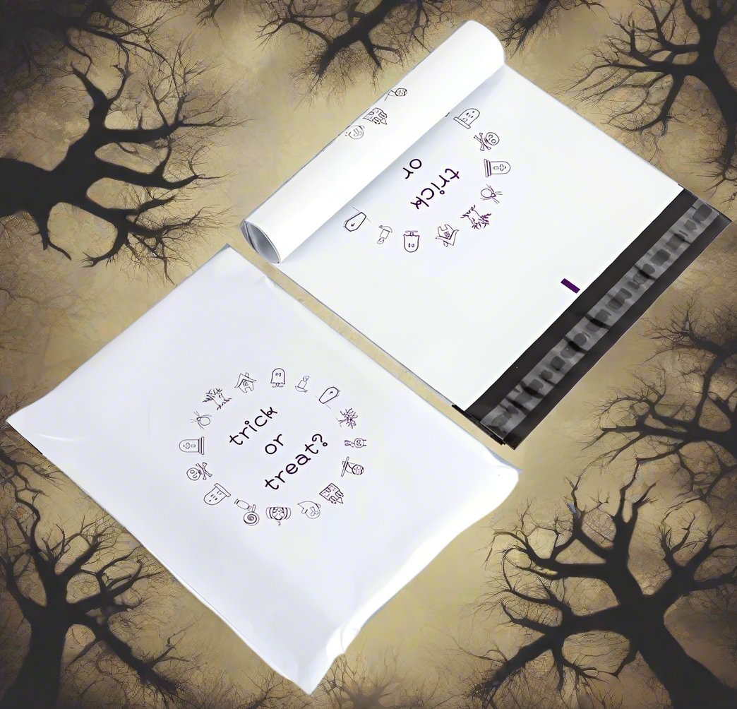 Premium Halloween Poly Mailers Trick or Treat Size 10x13 Shipping Bags - Packaging Materials for Quail Enthusiasts
