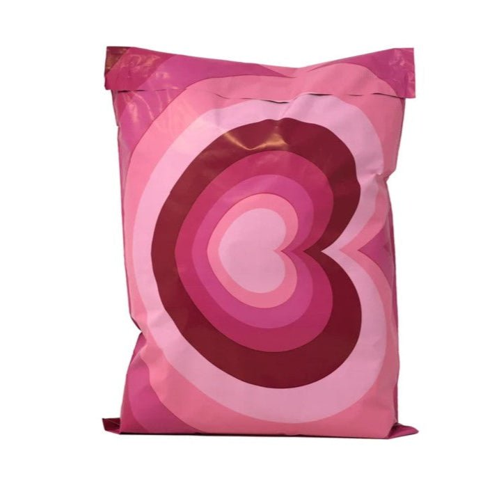 Premium Heart Poly Mailers Size 10x13 Colorful Shipping Bags - Packaging Materials for Quail Enthusiasts