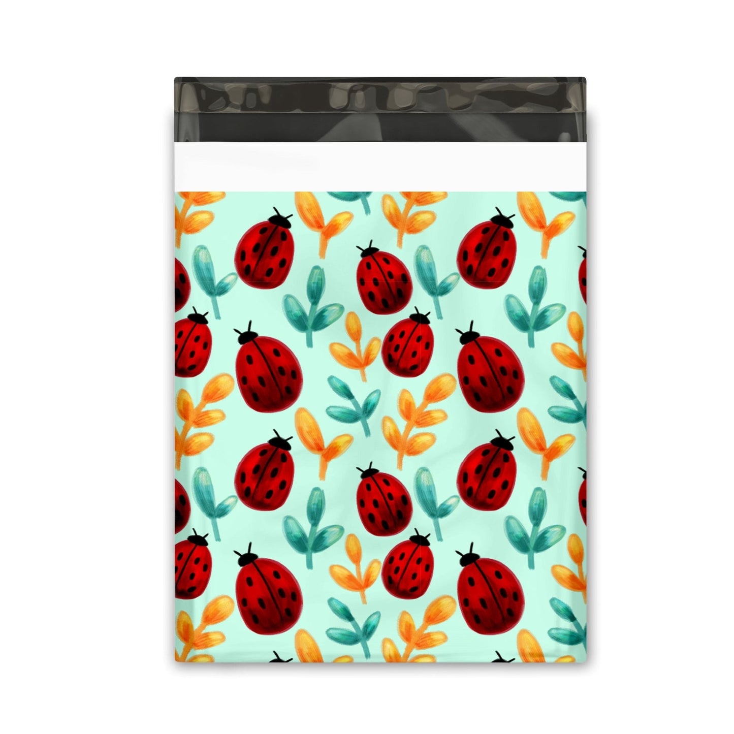 Premium Lady Bug Poly Mailers Size 10x13 Spring Shipping Bags - Packaging Materials for Quail Enthusiasts