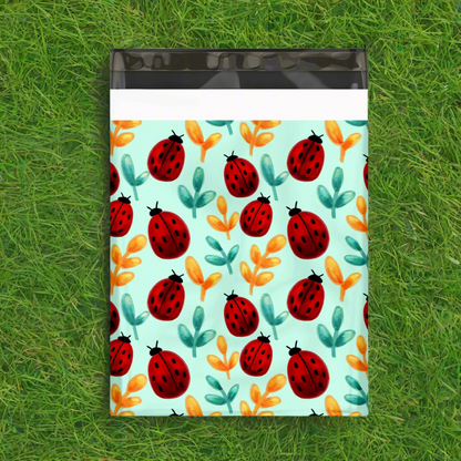 Premium Lady Bug Poly Mailers Size 10x13 Spring Shipping Bags - Packaging Materials for Quail Enthusiasts