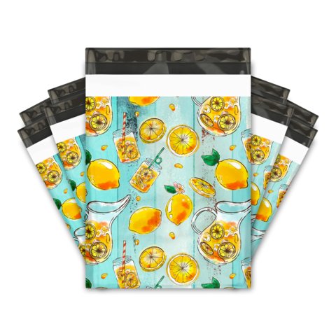 Premium Lemonade Tea Poly Mailers Size 10x13 Shipping Bags - Packaging Materials for Quail Enthusiasts