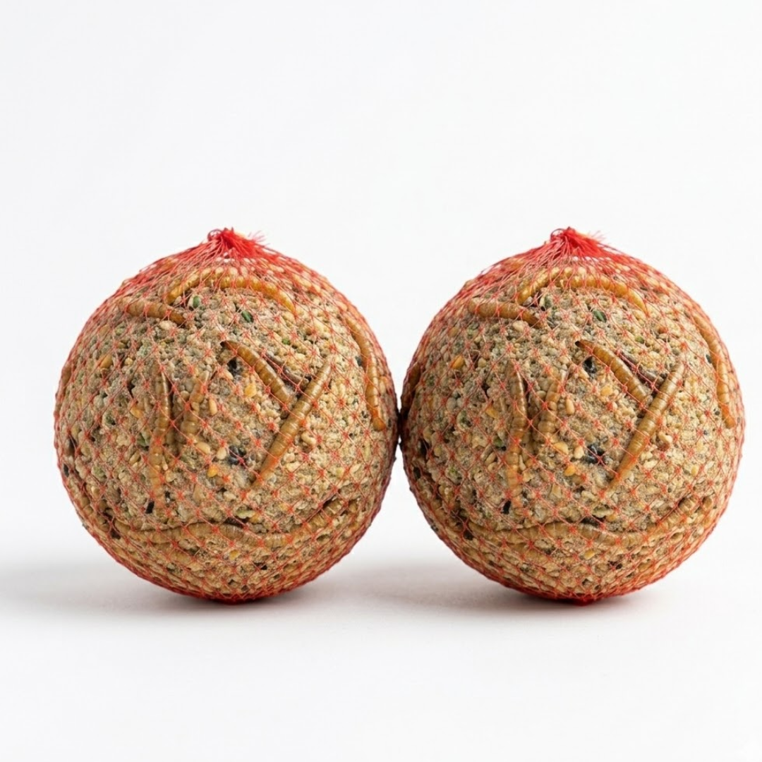 Premium Quail & Gamebird Knödel — Enrichment Feed Ball with Mealworms 2 pack - Bird Keeping Supplies for Quail Enthusiasts