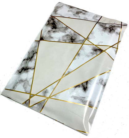 Premium Marble Metallic Poly Mailers Size 10x13 Colorful Shipping Bags - Packaging Materials for Quail Enthusiasts