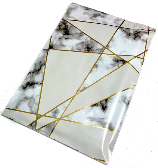 Premium Marble Metallic Poly Mailers Size 10x13 Colorful Shipping Bags - Packaging Materials for Quail Enthusiasts