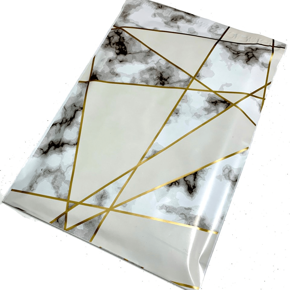 Premium Marble Metallic Poly Mailers Size 10x13 Colorful Shipping Bags - Packaging Materials for Quail Enthusiasts