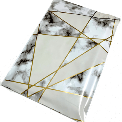 Premium Marble Metallic Poly Mailers Size 10x13 Colorful Shipping Bags - Packaging Materials for Quail Enthusiasts