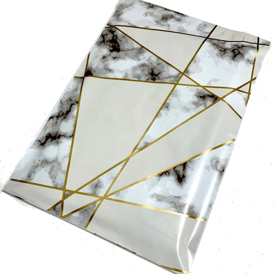 Premium Marble Metallic Poly Mailers Size 10x13 Colorful Shipping Bags - Packaging Materials for Quail Enthusiasts