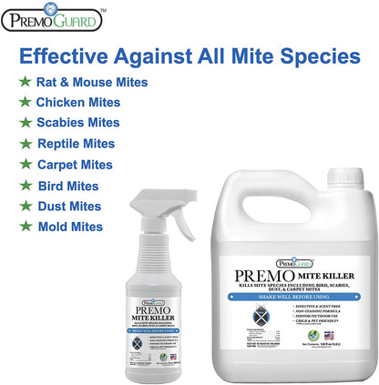 Premium Mite Killer Spray - All Natural Non-Toxic - By Premo Guard - Bird Keeping Supplies for Quail Enthusiasts