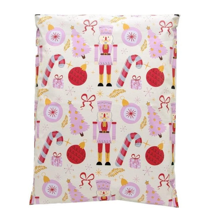 Nutcracker Poly Mailers Size 10x13 Christmas Shipping Bags