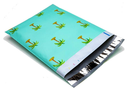 Premium Palm Trees Poly Mailers Size 10x13 Colorful Shipping Bags - Packaging Materials for Quail Enthusiasts