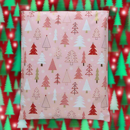 Pink Christmas Tree Poly Mailers Size 14x17 Shipping Bags