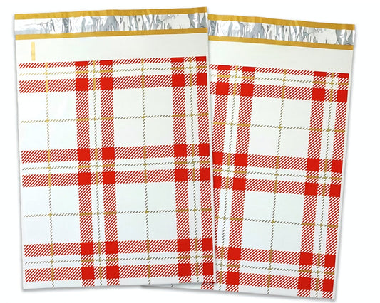 Premium Plaid Poly Mailers Size 10x13 Colorful Shipping Bags - Packaging Materials for Quail Enthusiasts