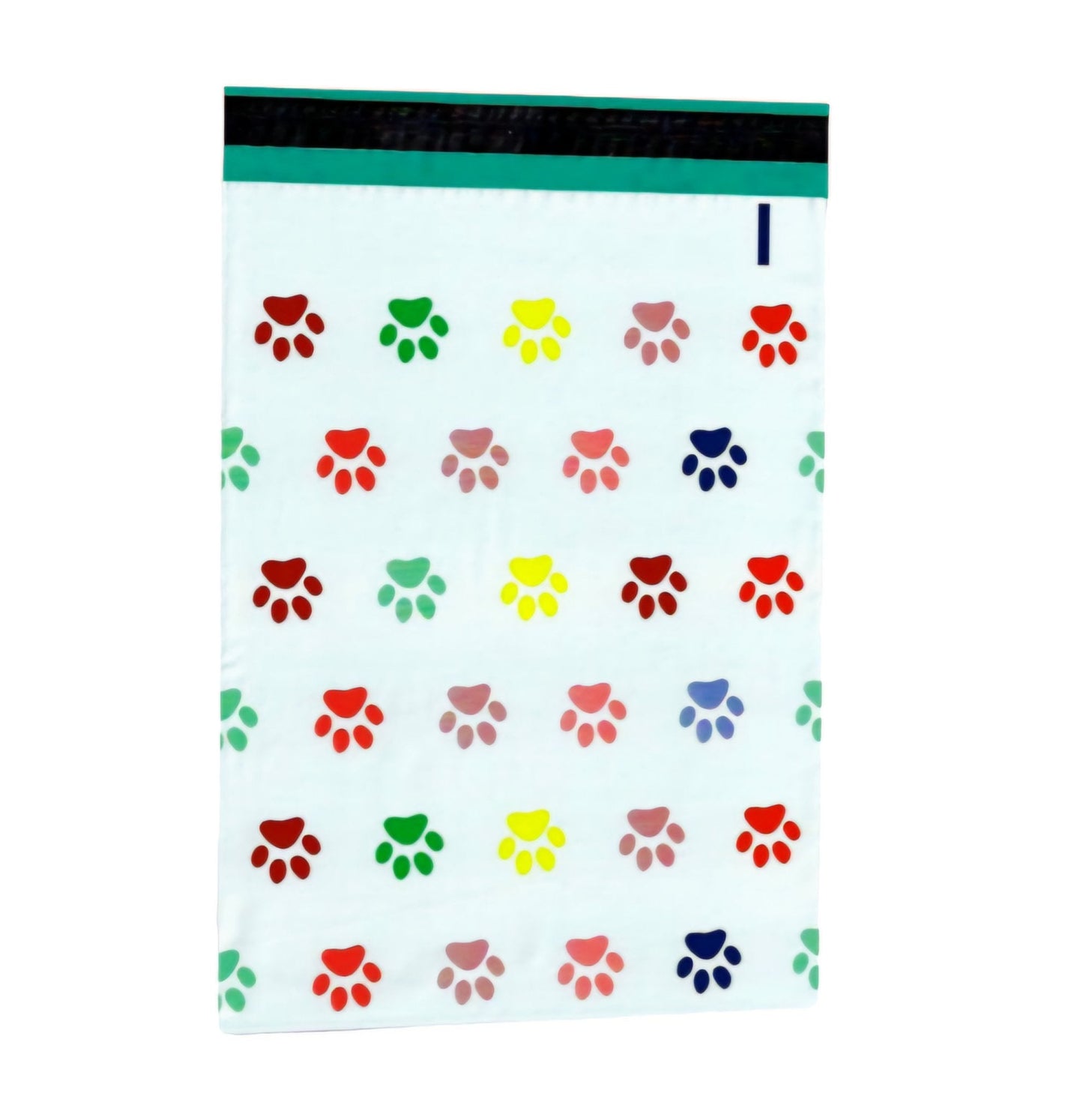 Premium Puppy Dog Paw Print Colorful Poly Mailers Size 6x9 Shipping Bags - Packaging Materials for Quail Enthusiasts
