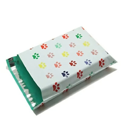 Premium Puppy Dog Paw Print Colorful Poly Mailers Size 6x9 Shipping Bags - Packaging Materials for Quail Enthusiasts