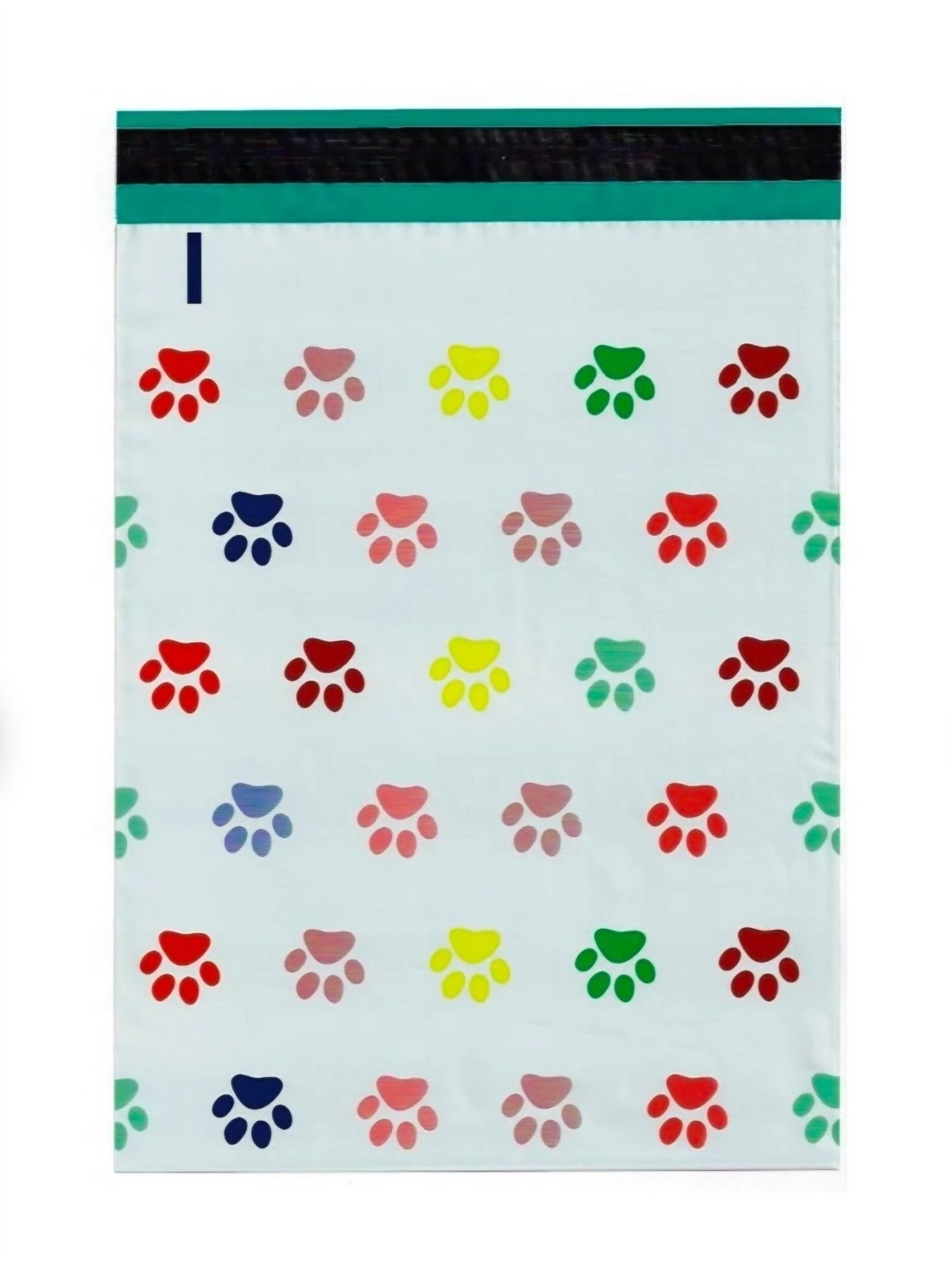 Premium Puppy Dog Paw Print Colorful Poly Mailers Size 6x9 Shipping Bags - Packaging Materials for Quail Enthusiasts