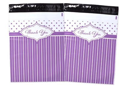 Purple Thank You Poly Mailers Size 10x13 Shipping Bags