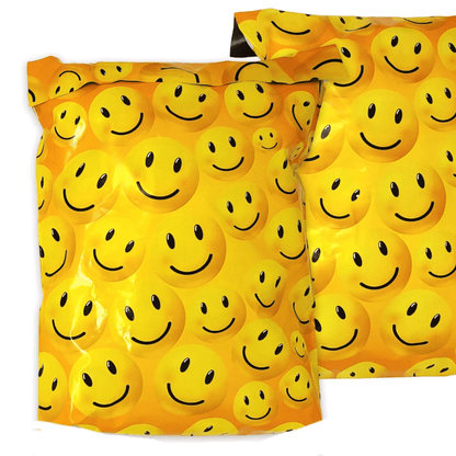 Premium Smiley Face Poly Mailers Size 10x13 Emoji Shipping Bags - Packaging Materials for Quail Enthusiasts