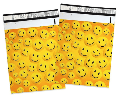 Premium Smiley Face Poly Mailers Size 10x13 Emoji Shipping Bags - Packaging Materials for Quail Enthusiasts