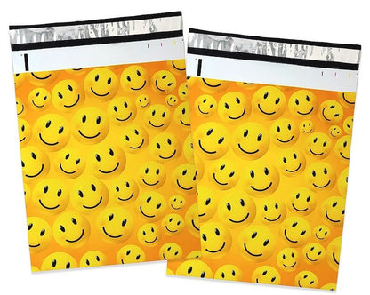 Premium Smiley Face Poly Mailers Size 10x13 Emoji Shipping Bags - Packaging Materials for Quail Enthusiasts