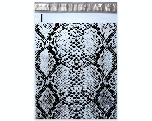 Premium Snake Skin Metallic Poly Mailers Size 6x9 Shipping Bags - Packaging Materials for Quail Enthusiasts
