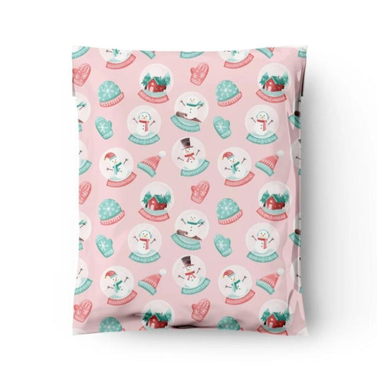 Snow Globe Poly Mailers Size 10x13 Christmas Shipping Bags