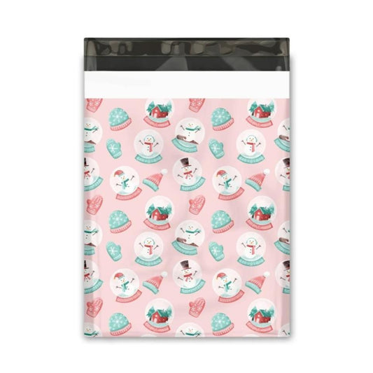Snow Globe Poly Mailers Size 10x13 Christmas Shipping Bags