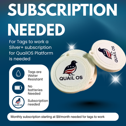 QuailOS Tap and Track Kit — Business (12 Tags, 4 Mounts, 4 Hatch Eggs)