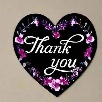 Premium Thank You Stickers 1.5 inch 500 Count Per Roll Pink Flowers Heart Shaped Shipping Supplies - Packaging Materials for Quail Enthusiasts