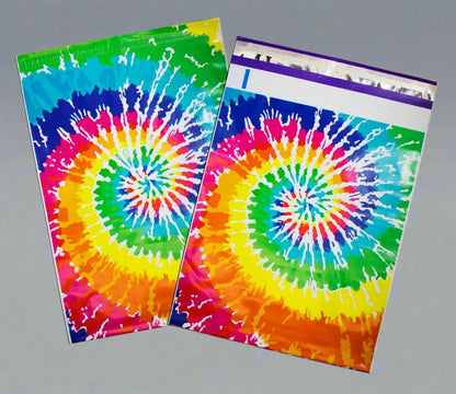 Premium Tie Dye Poly Mailers Size 10x13 Colorful Shipping Bags - Packaging Materials for Quail Enthusiasts