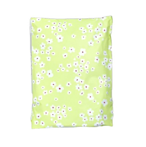 Premium Wild Flowers Green Poly Mailers Size 10x13 Colorful Shipping Bags - Packaging Materials for Quail Enthusiasts